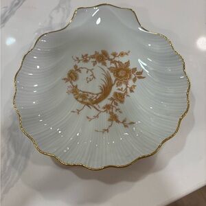 VintageLimoges France porcelain gold gilded pheasant shell